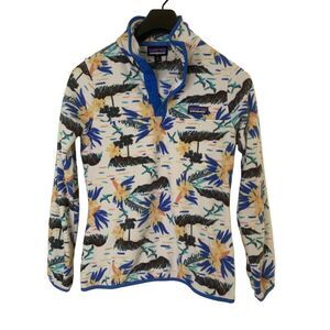 Patagonia Micro D Snap-T fleece pullover Faria multi white dino women's size XS